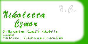 nikoletta czmor business card